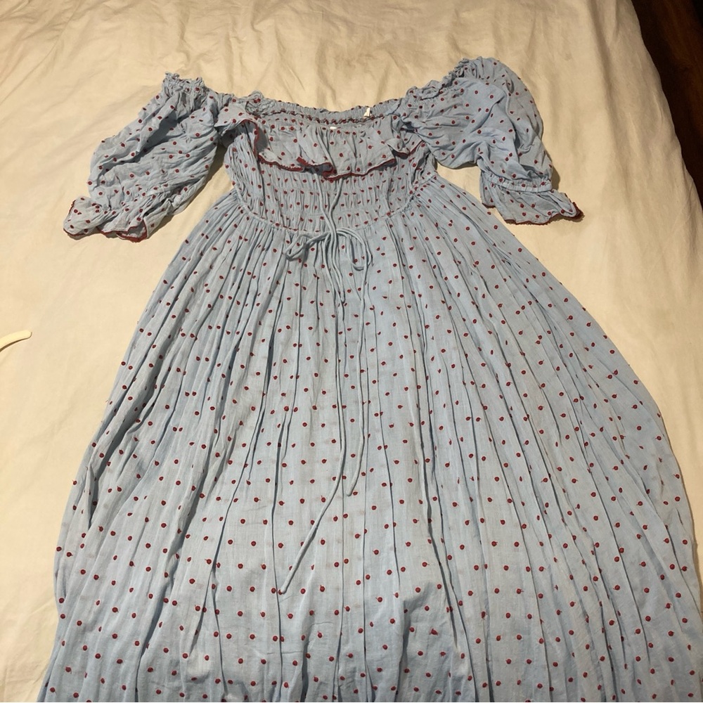 Dōen Sol Dress in Azure Swiss Dot - Picture 10 of 12